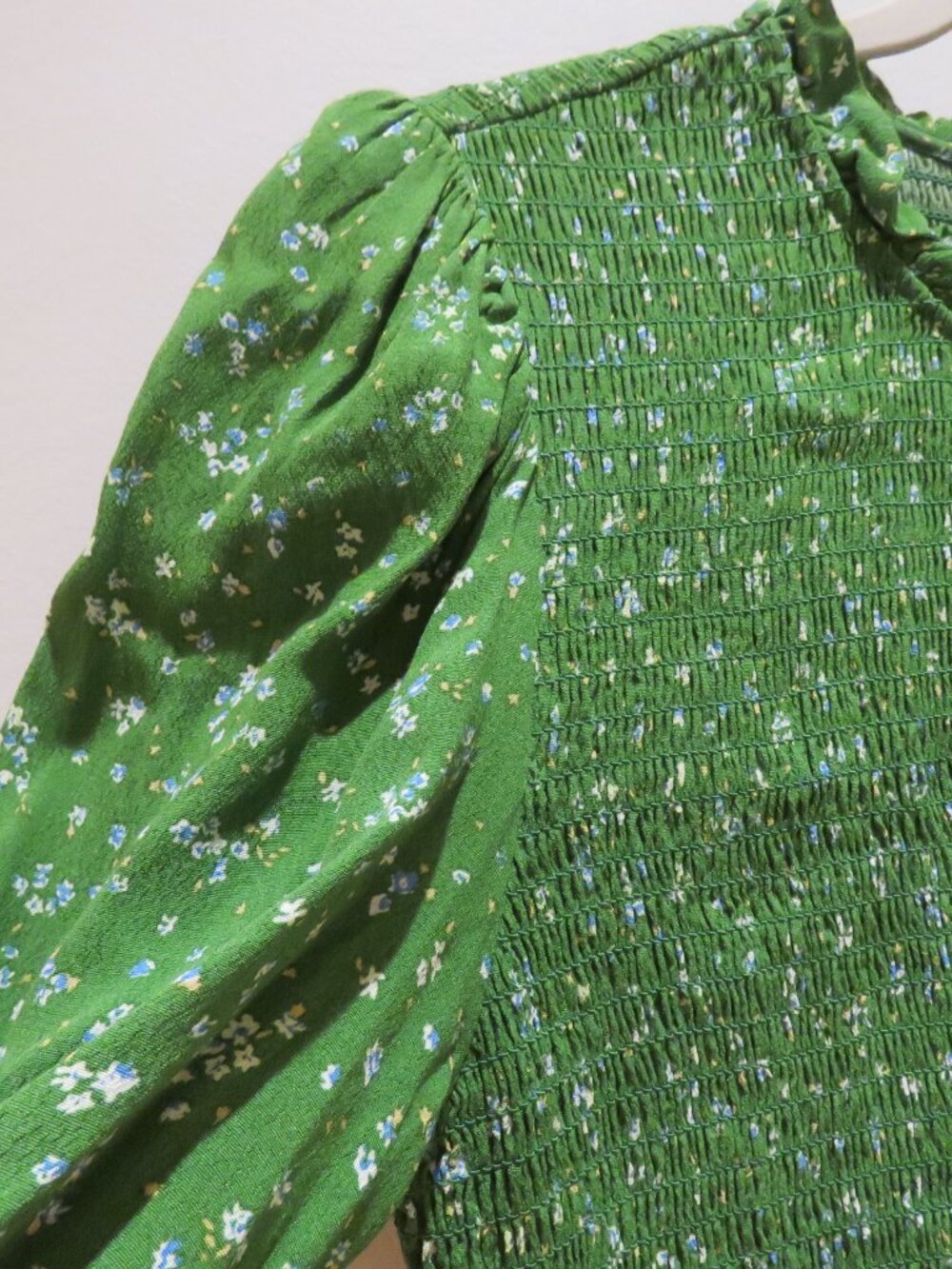 WYSE LONDON Sabine Smocked Tiered Maxi Floral Dress Green US 4 Cottagecore Boho - Picture 8 of 16